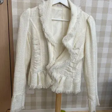 아이보리 프린지 테일러드 자켓