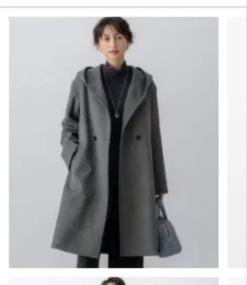 23구 울 캐시미어 비버 후데트 코트 그레이 사이즈 38