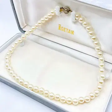 진주 화이트 펄 목걸이 전체 길이 40cm 펄 7.8-7.9mm