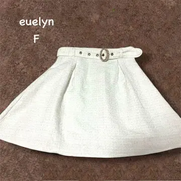 euelyn [ F ] 플레어 스커트 벨트 포함 펄 스톤 포함 걸리시