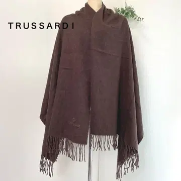 TRUSSARDI 브라운 프린지 숄 트루사르디의 대형 스톨