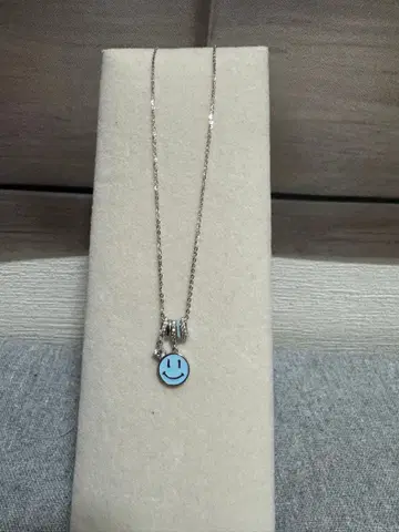 실버 925 목걸이 니코짱 마크 지르코니아 스카이블루 알레르기 대응