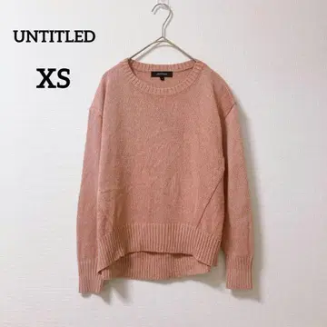 언타이틀 라메 믹스 니트 XS 핑크 긴팔 스웨터 크루넥 222