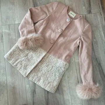 LAISSE PASSE 핑크 절개 롱 코트 M