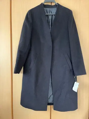 [ 미사용품 ] 네이비 롱 코트 사이드 포켓 있음 슬림 성인 11호