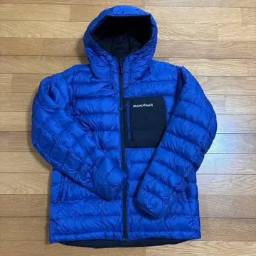 mont-bell 후드 부착 다운 자켓 S 블랙/파랑