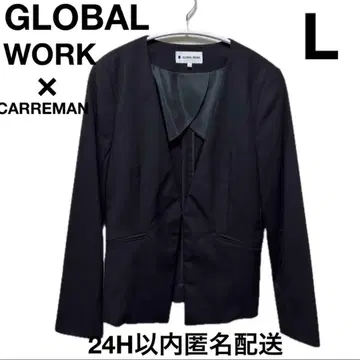 글로벌 워크 x CARREMAN 노카라 자켓 블랙 L