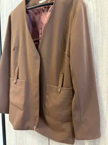 mystic 테일러드 자켓 브라운 리본 벨트 포함