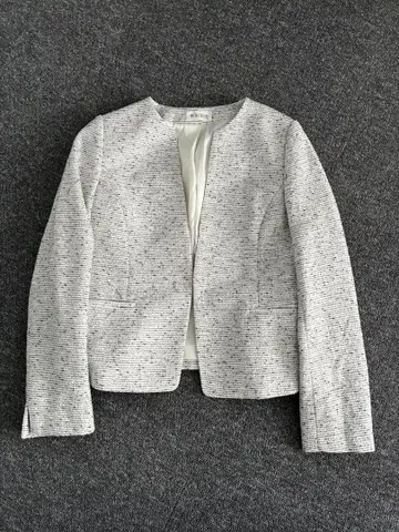 PLST 플라스테 노카라 트위드 자켓 새상품급