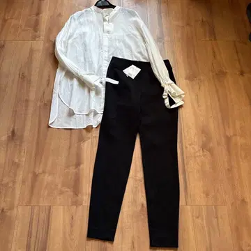 새상품 PLST 긴팔 셔츠 분또 슬릿 레깅스 팬츠 셋업