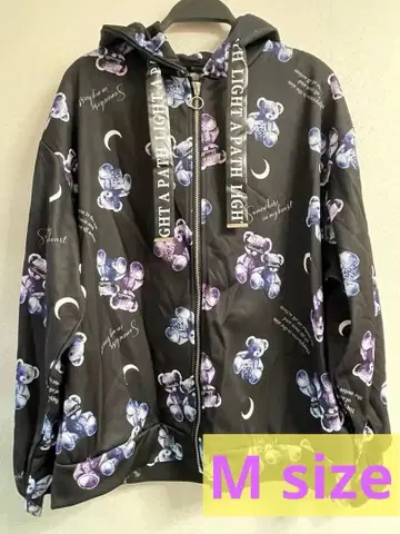 PLYMTONE 병약미 Bear 올 패턴 후드티