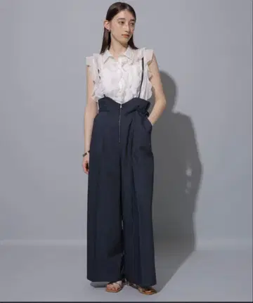 리랜드트루 와이드 팬츠 사이드 벨트 부착 살로펫