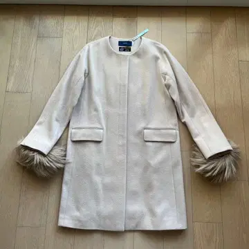 [ Ships ] 핑크 베이지 노카라 코트