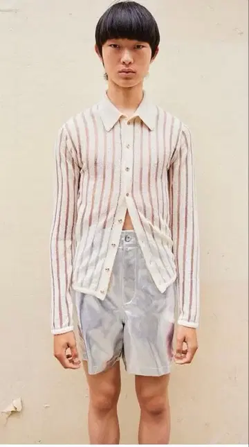 nknit 2024SS 보더 셔츠 가디건