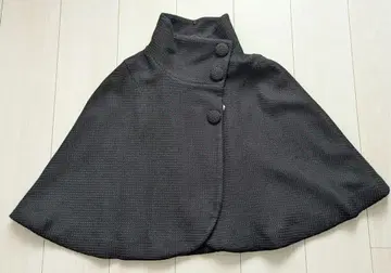 블랙 판초 케이프 코트