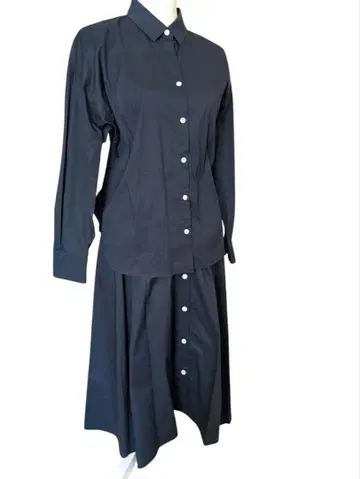 [ 새상품급 ] ANAYI 아나이 셋업 블라우스 플레어 롱 스커트 네이비