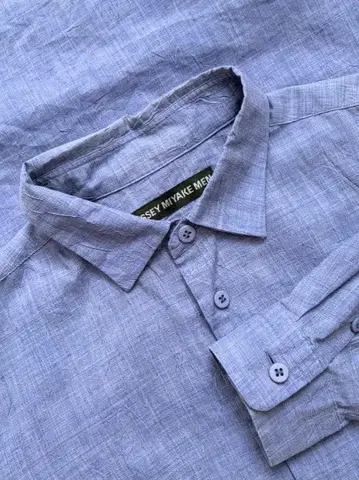 [할인] ISSEY MIYAKE MEN 주름 가공 마 혼방 긴팔 셔츠