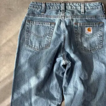 15425 여성용 칼하트 패치 로고 스트레이트 청바지