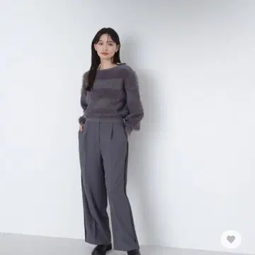 페더 믹스 트위드 니트 24AW M 그레이