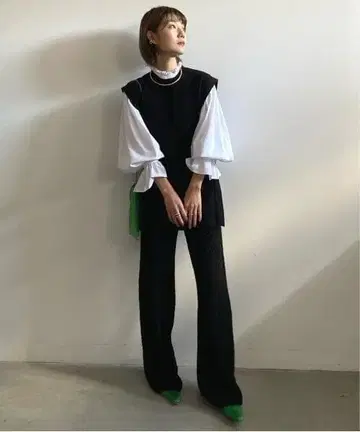 AMERI VARIOUS PATTERN BORDER KNIT PANTS