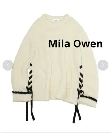 Mila Owen 사이드 레이스업 볼륨 니트 알파카