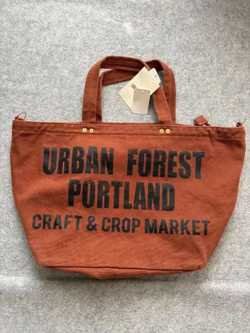 미사용 새상품 로고 프린트 토트 백 브라운