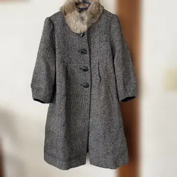 그레이 계열 울 혼방 롱 코트