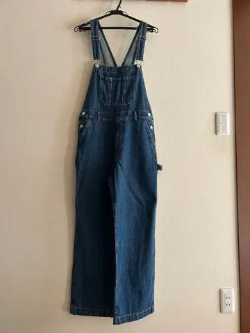 무인양품 나무 열매에서 만든 카포크 혼방 데님 오버롤 M 사이즈