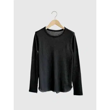 Vin 튤 디테일 리브 티셔츠