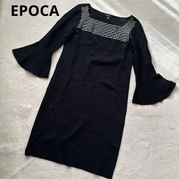 [에포카] 스터드 소매 플레어 원피스 사이즈 40 블랙