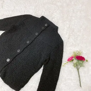 세시오세라 [ M ] 실크 리브 가디건 버튼 다운 가을/겨울 하이넥