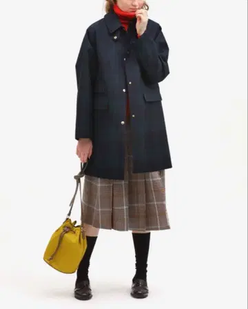 매킨토시 철학 체크 스텐카라 코트 36