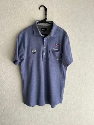 PING 골프 블루 피케 셔츠