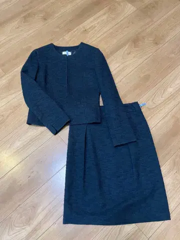 플라스테 트위드 포멀 스커트 정장 세트 세레모니 수트 S