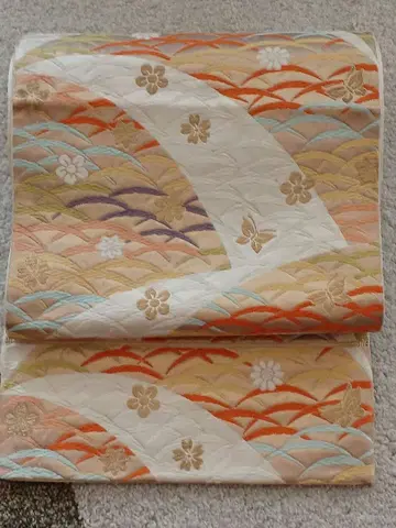 [ 후쿠로 오비 ] 금실 벚꽃 매실 국화 단풍 나비 패턴