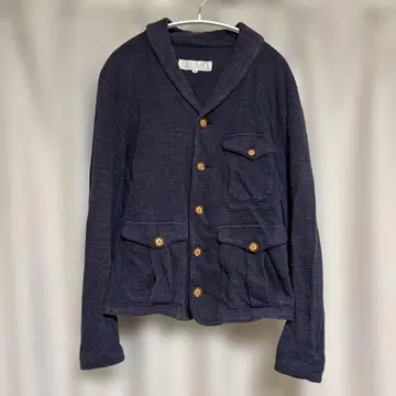 네이비 버튼 가디건 M
