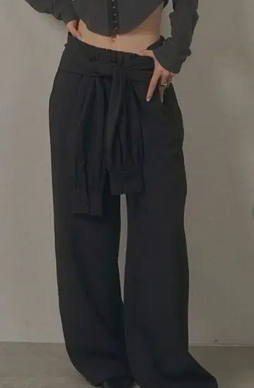 VACANCY 블랙 와이드 팬츠 여성용