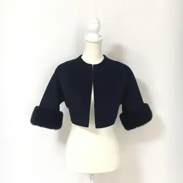 새상품급 FOXEY 폭시 캐시미어 퍼 자켓 볼레로