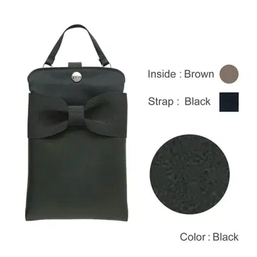 A.Y.Judie 스마트 파우치 L 리본 블랙