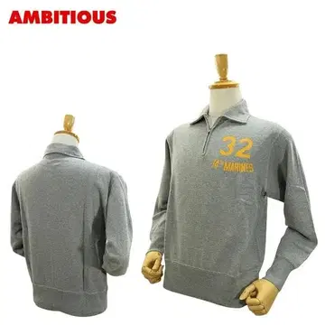 앰비셔스 맨투맨 긴팔 1950년대 복각 32 칼라 하프 지퍼 M 사이즈