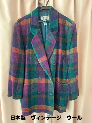 [일본제/빈티지] 울 혼방 자켓 테일러드 자켓 체크 무늬