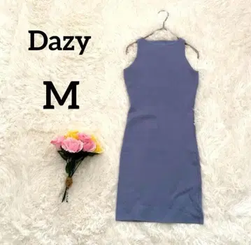 [ 데이지 ] 원피스 M 블루 슬리브리스 심플 라인 캐주얼