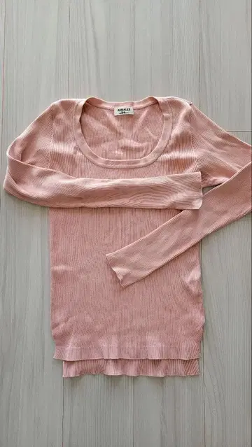 론 헤르만 별주 AURALEE 리브 니트 긴팔 핑크