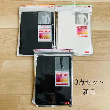 새상품 3점 세트 유니클로 UNIQLO 히트텍 U넥 레깅스 M