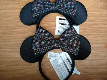 택 포함 미사용 새상품 2세트 머리띠 스팽글 비쥬 포함