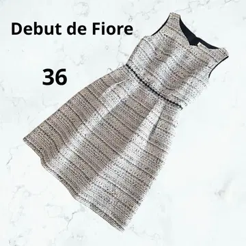 데뷔 피오레 트위드 슬리브리스 원피스