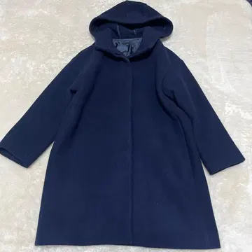 유니클로 울 코트 후드 네이비 S 사이즈