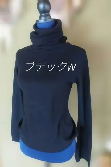 부테크W 슈퍼 롱 터틀넥 니트 블랙