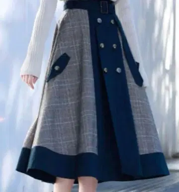 아메리 트렌치 스커트 블루