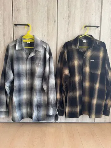 칼탑 체크 셔츠 2장 세트 M 사이즈 플란넬 셔츠 USA 멕시코